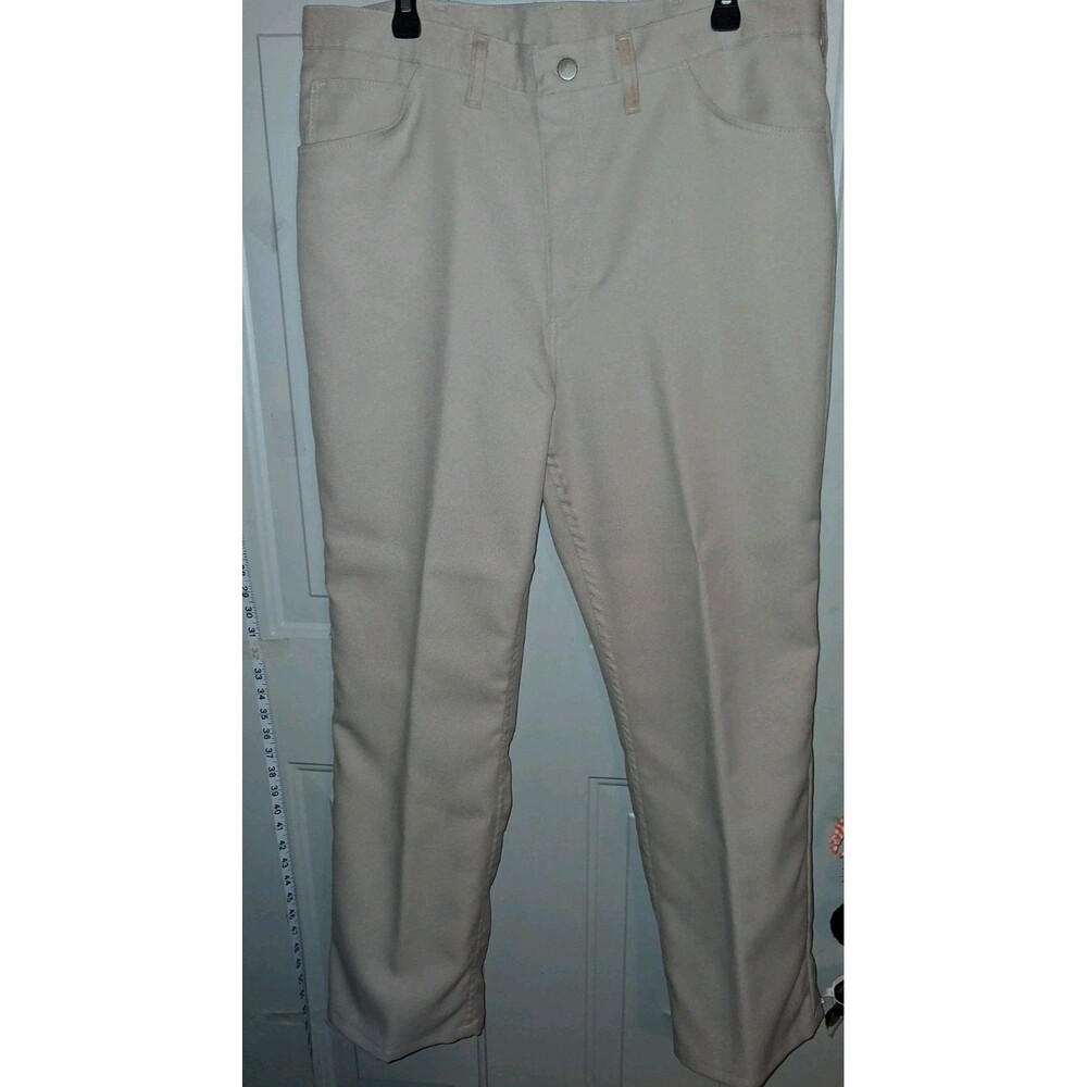 Vintage Wrangler Made USA Tan Work Pants Mens 38x34 Sheplers Western Ranch Chino